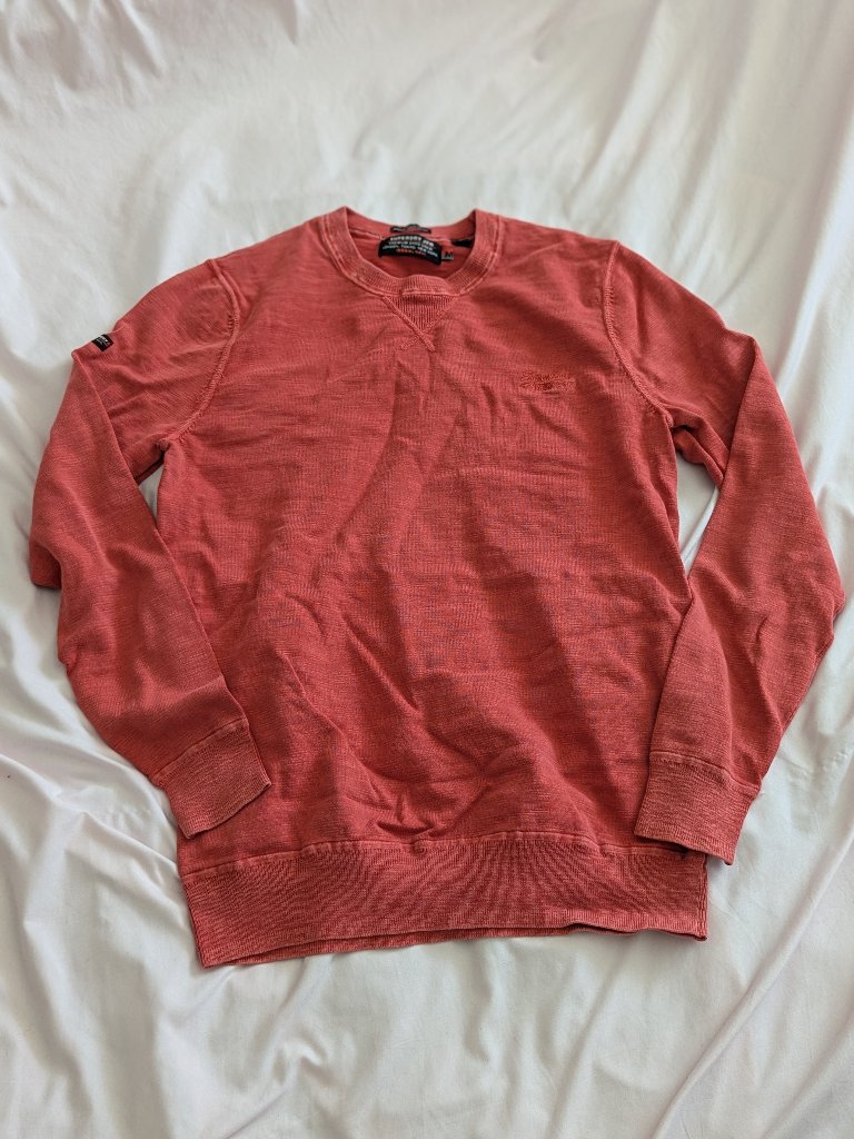 Superdry Red Premium Dyed Knit Crewneck Sweater M